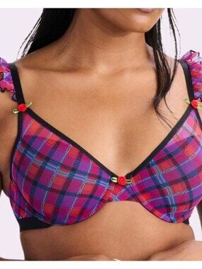 Parade Women's Silky Mesh Flutter Strap T-Shirt Bra Size Medium+ 34DD 34DDD NEW